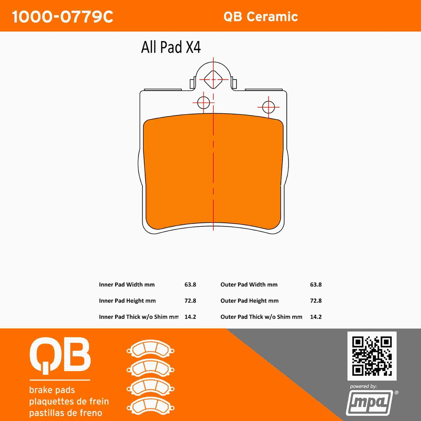 Quality-Built QB Ceramic Brake Pads 1000-0779C