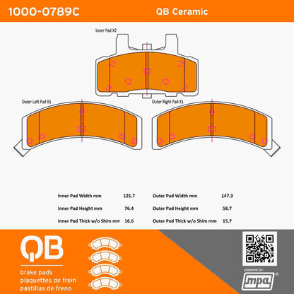 Quality-Built QB Ceramic Brake Pads 1000-0789C