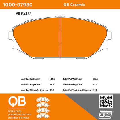 Quality-Built QB Ceramic Brake Pads 1000-0793C