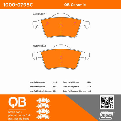 Quality-Built QB Ceramic Brake Pads 1000-0795C