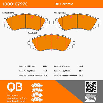 Quality-Built QB Ceramic Brake Pads 1000-0797C