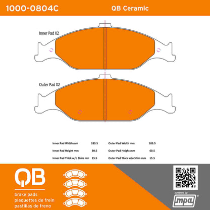Quality-Built QB Ceramic Brake Pads 1000-0804C