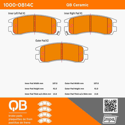 Quality-Built QB Ceramic Brake Pads 1000-0814C