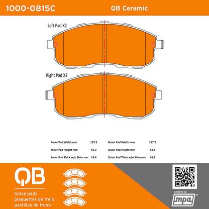 Quality-Built QB Ceramic Brake Pads 1000-0815C