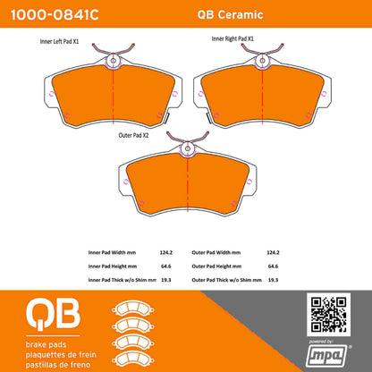 Quality-Built QB Ceramic Brake Pads 1000-0841C