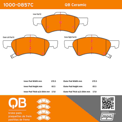 Quality-Built QB Ceramic Brake Pads 1000-0857C