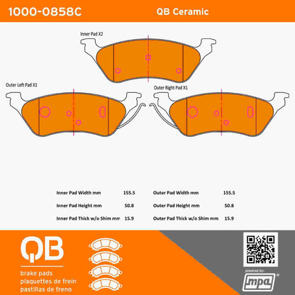 Quality-Built QB Ceramic Brake Pads 1000-0858C