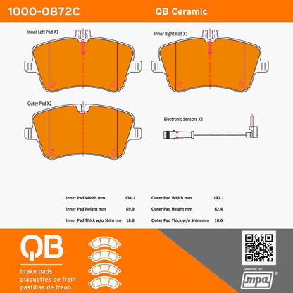 Quality-Built QB Ceramic Brake Pads 1000-0872C