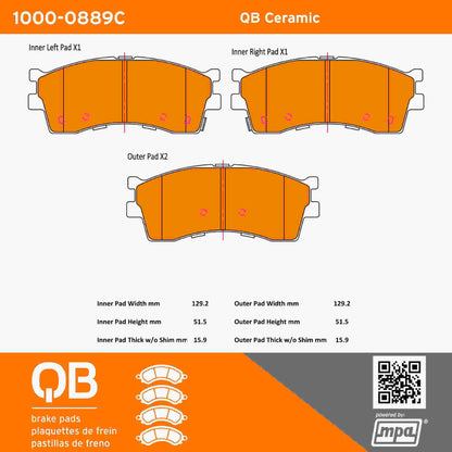 Quality-Built QB Ceramic Brake Pads 1000-0889C
