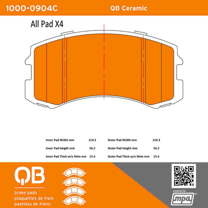 Quality-Built QB Ceramic Brake Pads 1000-0904C