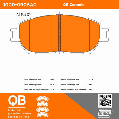 Quality-Built QB Ceramic Brake Pads 1000-0906AC