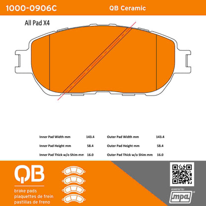 Quality-Built QB Ceramic Brake Pads 1000-0906C