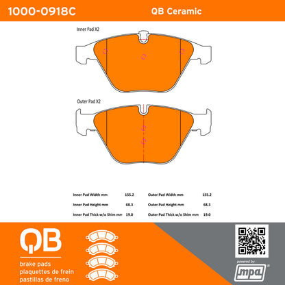 Quality-Built QB Ceramic Brake Pads 1000-0918C