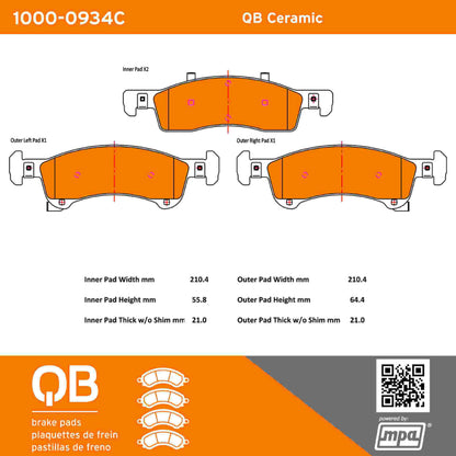 Quality-Built QB Ceramic Brake Pads 1000-0934C