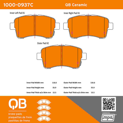 Quality-Built QB Ceramic Brake Pads 1000-0937C