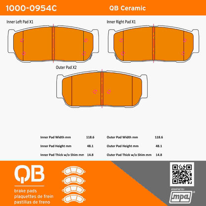 Quality-Built QB Ceramic Brake Pads 1000-0954C