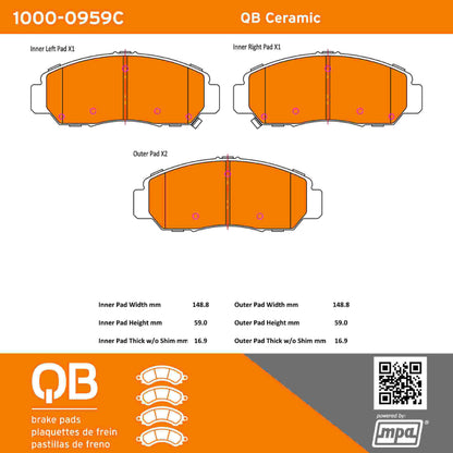 Quality-Built QB Ceramic Brake Pads 1000-0959C