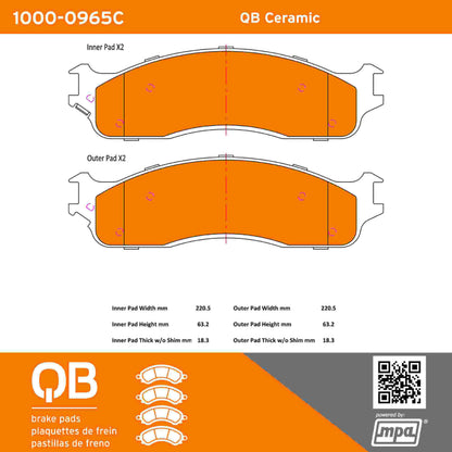 Quality-Built QB Ceramic Brake Pads 1000-0965C