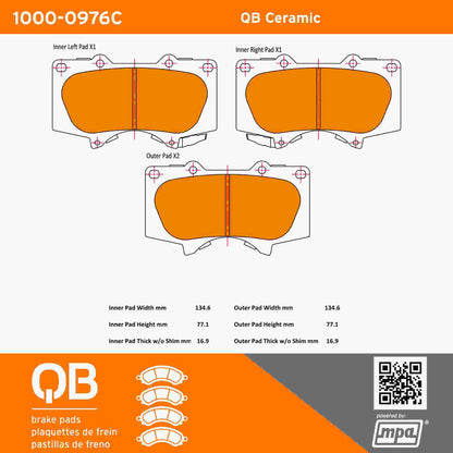 Quality-Built QB Ceramic Brake Pads 1000-0976C