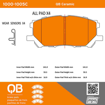 Quality-Built QB Ceramic Brake Pads 1000-1005C
