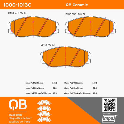 Quality-Built QB Ceramic Brake Pads 1000-1013C