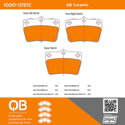 Quality-Built QB Ceramic Brake Pads 1000-1051C