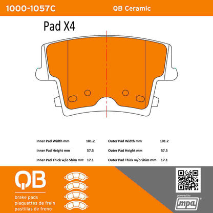 Quality-Built QB Ceramic Brake Pads 1000-1057C
