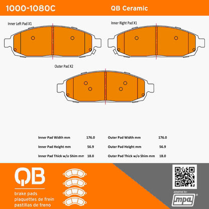 Quality-Built QB Ceramic Brake Pads 1000-1080C
