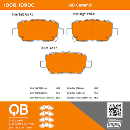 Quality-Built QB Ceramic Brake Pads 1000-1090C