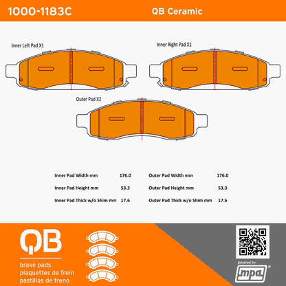 Quality-Built QB Ceramic Brake Pads 1000-1183C
