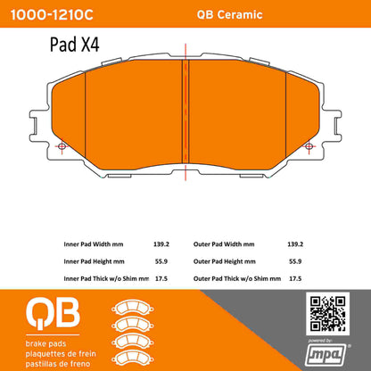 Quality-Built QB Ceramic Brake Pads 1000-1210C