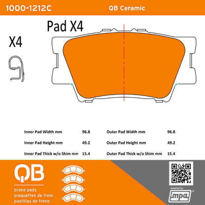 Quality-Built QB Ceramic Brake Pads 1000-1212C