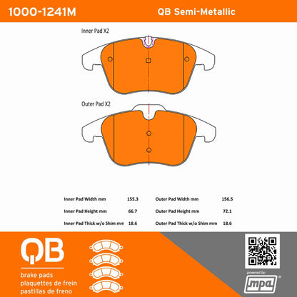 Quality-Built QB Semi-Metallic Brake Pads 1000-1241M