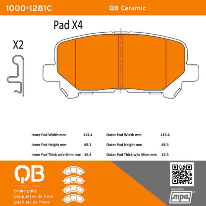 Quality-Built QB Ceramic Brake Pads 1000-1281C