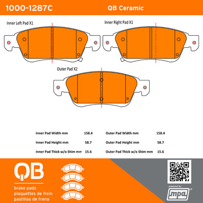Quality-Built QB Ceramic Brake Pads 1000-1287C