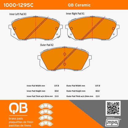 Quality-Built QB Ceramic Brake Pads 1000-1295C