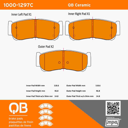 Quality-Built QB Ceramic Brake Pads 1000-1297C