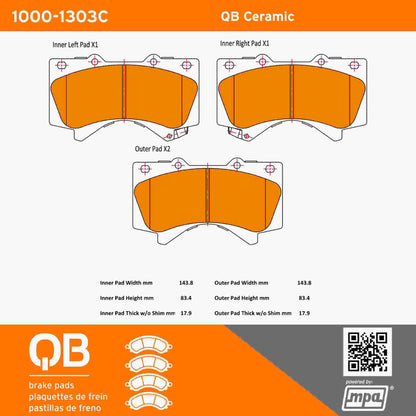 Quality-Built QB Ceramic Brake Pads 1000-1303C