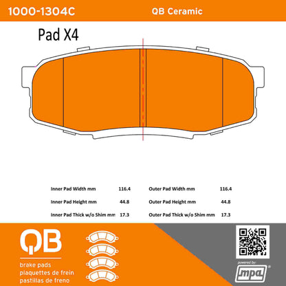 Quality-Built QB Ceramic Brake Pads 1000-1304C