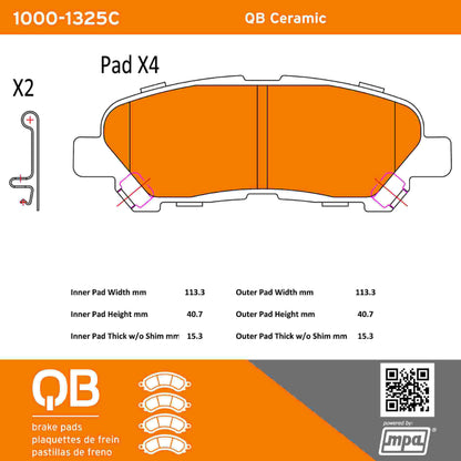 Quality-Built QB Ceramic Brake Pads 1000-1325C
