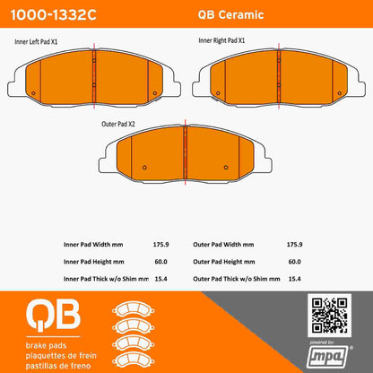 Quality-Built QB Ceramic Brake Pads 1000-1332C
