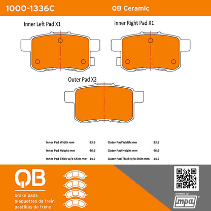 Quality-Built QB Ceramic Brake Pads 1000-1336C