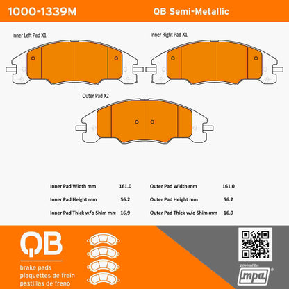Quality-Built QB Semi-Metallic Brake Pads 1000-1339M