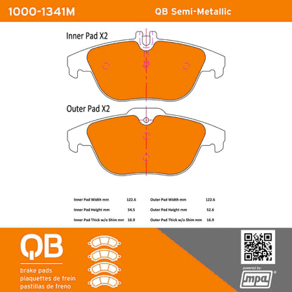 Quality-Built QB Semi-Metallic Brake Pads 1000-1341M