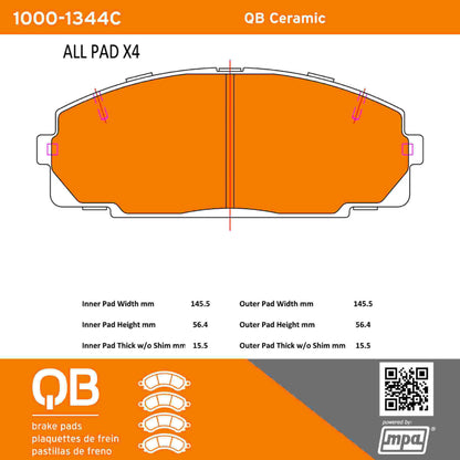 Quality-Built QB Ceramic Brake Pads 1000-1344C