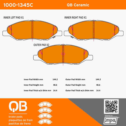 Quality-Built QB Ceramic Brake Pads 1000-1345C