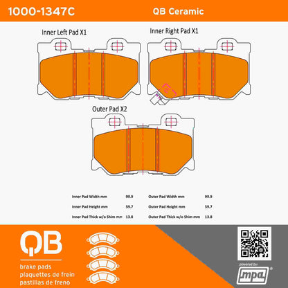 Quality-Built QB Ceramic Brake Pads 1000-1347C