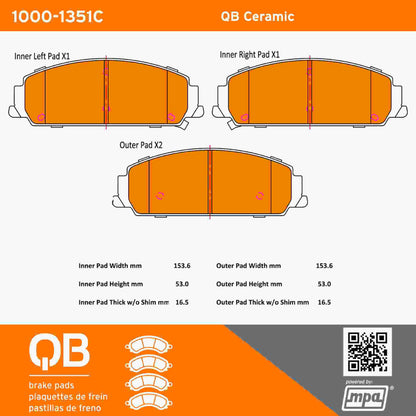 Quality-Built QB Ceramic Brake Pads 1000-1351C