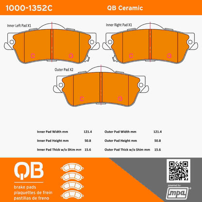 Quality-Built QB Ceramic Brake Pads 1000-1352C
