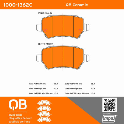 Quality-Built QB Ceramic Brake Pads 1000-1362C